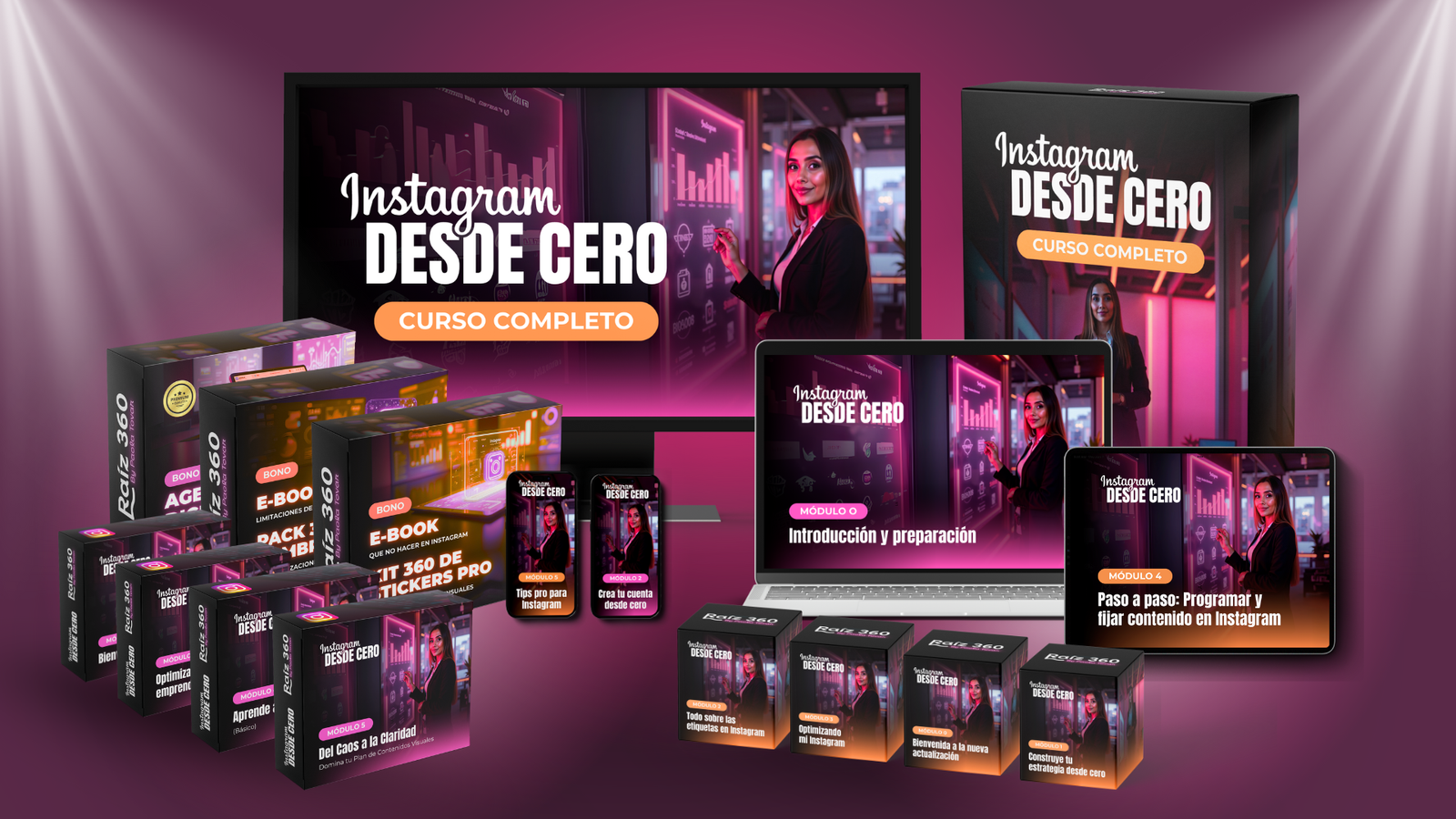 Mockup Curso Instagram desde Cero
